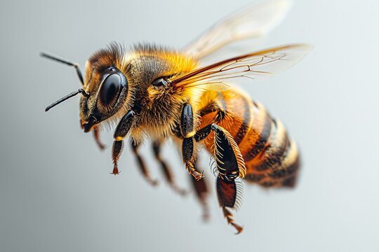 Honeybee Haven: A Sweet Shot of a Busy Bee Generative AI