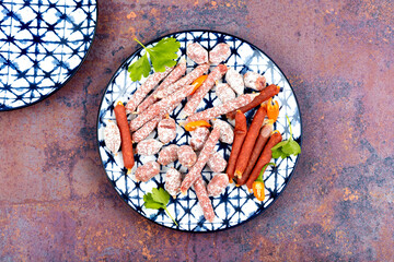 Mini salami sausages.