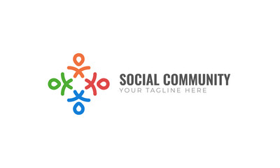 Social community people logo vector design
