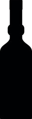Silhouette of Alcohol Glass Bottle Icon. Vector Illustration.