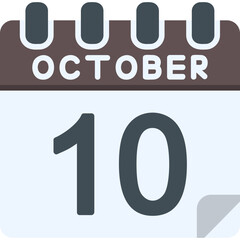 10 October Vector Icon Design