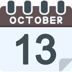 13 October Vector Icon Design