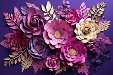 international women's day background. 8 march background of purple flowers. Flat lay arrangement with feminine elements and copy space