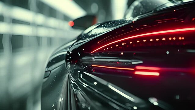 Closeup footage of a cars rearview mirrors shows the placement of small vortex generators along the edges. These devices help to redirect the airflow around the mirrors reducing