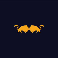 Vector of a bull on a white background .Stylish bull jump high logo design inspiration . Bull animal logo template design