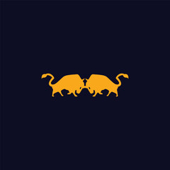 Vector of a bull on a white background .Stylish bull jump high logo design inspiration . Bull animal logo template design