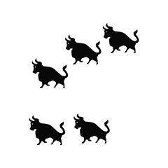 Vector of a bull on a white background .Stylish bull jump high logo design inspiration . Bull animal logo template design
