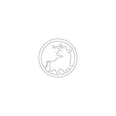 Vector of a bull on a white background .Stylish bull jump high logo design inspiration . Bull animal logo template design