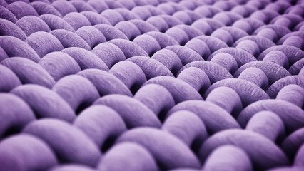 Fototapeta premium Woven fabric detail under microscope. 3D illustration