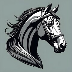 Fototapeta na wymiar Flat Vector Horse Logo Design