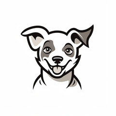 Illustration portrait a dog logo black and white 