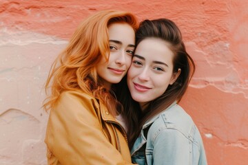 close-up photo of two girls hugging each other