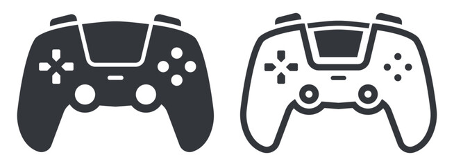 Gamepad icon set. Game controller symbols. Joystick wireless console signs isolated on transparent. © ShafiqGFX