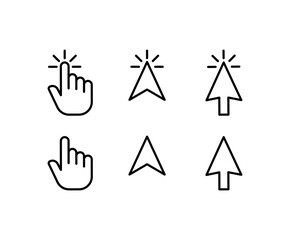 Cursor arrow icons. Linear style. Vector icons