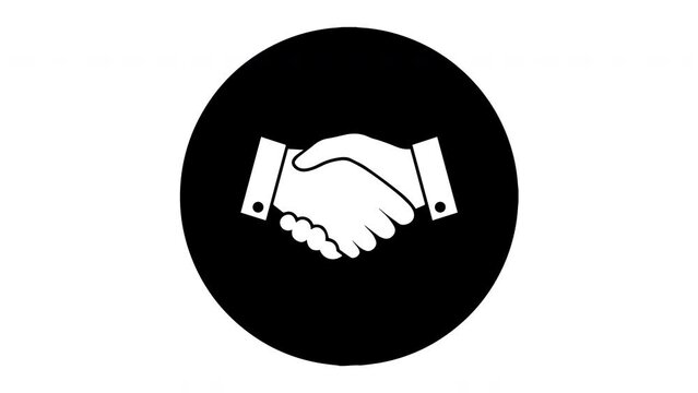 Handshake sign icon successful business animation. 4K Resolution Video