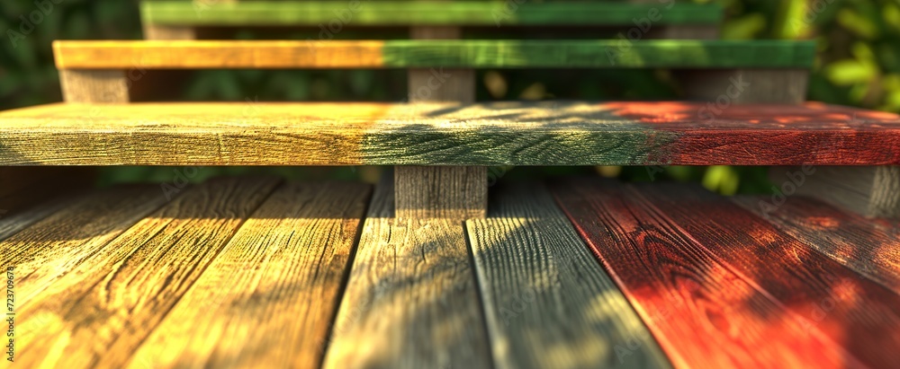 Canvas Prints wooden bench in the garden