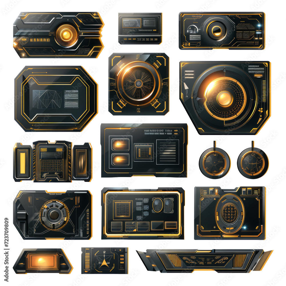 Aufkleber Futuristic technology frames interface hud element design for ui games template
