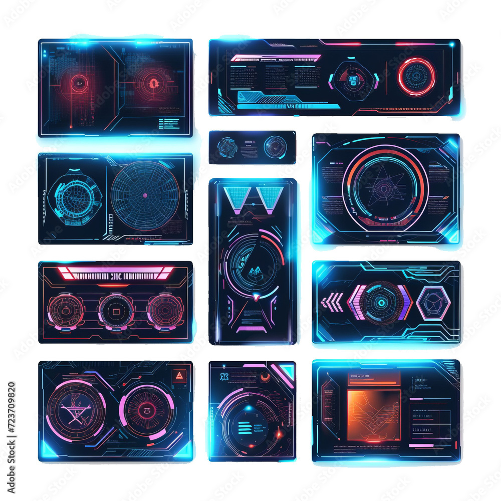 Poster sci fi technology background with hud dashboard interface