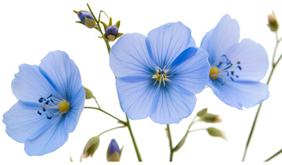 Blue Flax Flowers - obrazy, fototapety, plakaty