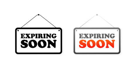 Expiring soon icons. Silhouette and flat style. Vector icons