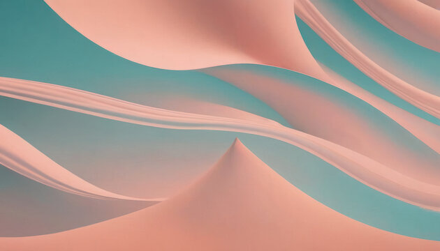 Abstract, Waves, Design: Smooth waves in gradient hues of blue and pink create visual appeal. Ideal for backgrounds or illustrating fluid motion.