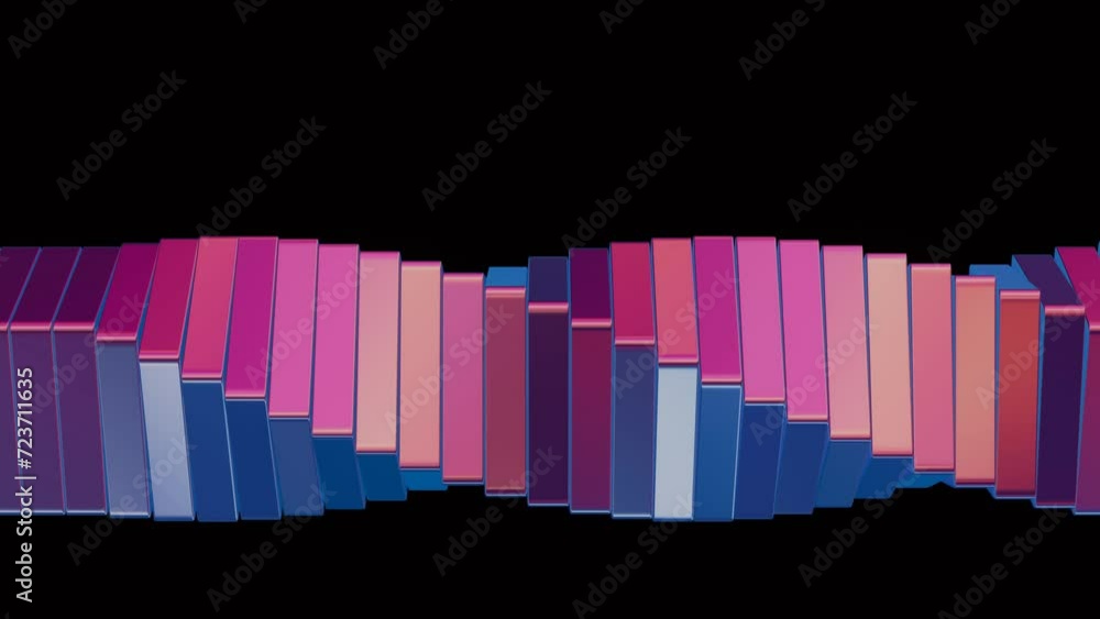 Leinwandbilder Abstract 3D cubes spiraling in a mesmerizing loop, creating a hypnotic and visually striking animation.