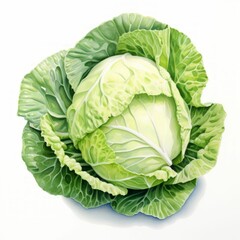 Fototapeta premium cabbage watercolor 