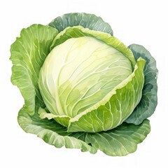 Fototapeta premium cabbage watercolor 