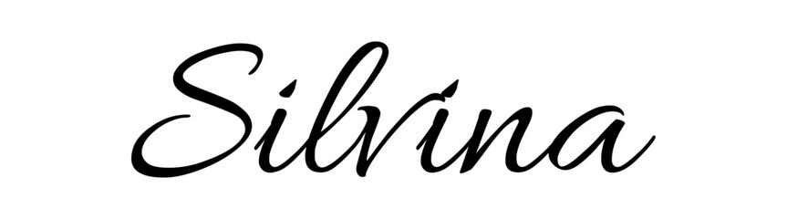 Silvina - black color - name written - ideal for websites, emails, presentations, greetings, banners, cards, books, t-shirt, sweatshirt, prints, cricut, silhouette,	