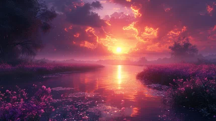 Foto auf Acrylglas Purpur Dusk or sunset
