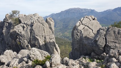 View between rocks