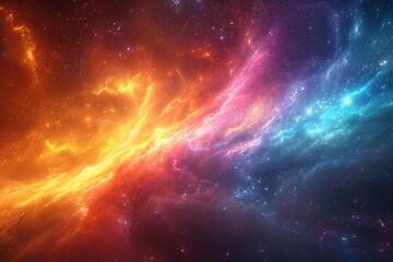 Fototapeta na wymiar Pink and Orange Nebulae in Space Generative AI