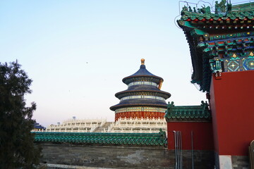 Tiantan Sky Temple in the evening. A traditional Chinese complex.