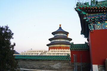 Tiantan Sky Temple in the evening. A traditional Chinese complex.