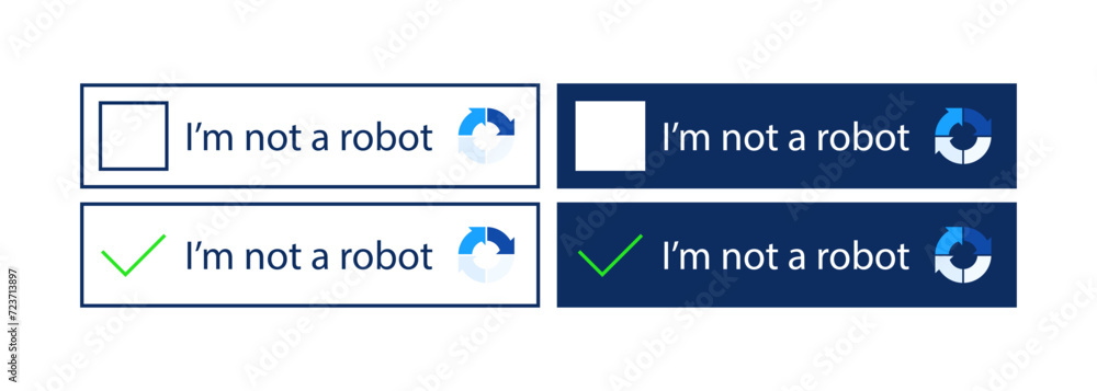 Aufkleber i'm not a robot buttons. not robot icons. flat style. vector icons