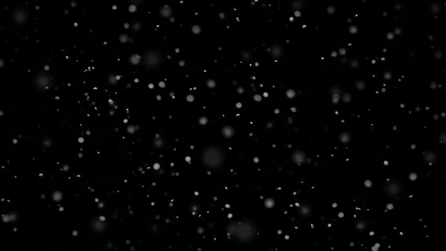 Dust particles floating in the air with dark background. 3d loop particles animation with bokeh