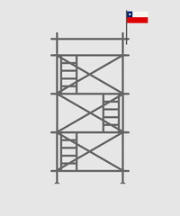 scaffold, isolated, background, construction, white