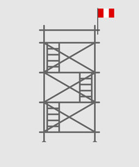 scaffold, isolated, background, construction, white