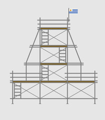 scaffold, isolated, background, construction, white