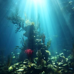 Fototapeta premium Underwater Fantasy world Beauty of creatures, Underwater Beauty, Fantasy World 