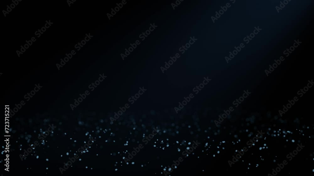 Poster beautiful abstract futuristic animation with particles on black background. 3d render abstract parti