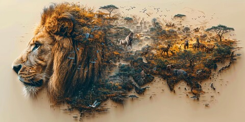 African Wildlife Safari: A Monthly Event in the Jungle Generative AI - obrazy, fototapety, plakaty