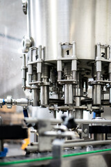 Juice making, factory line drink production, industry juice cans packaging lab manufacture