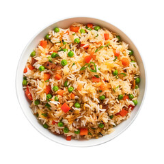 Bowl of fried rice on transparent background Remove png, Clipping Path