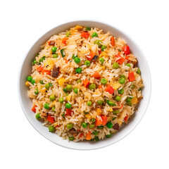 Bowl of fried rice on transparent background Remove png, Clipping Path