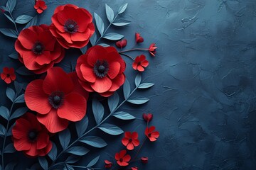 Red Poppies in a Blue Vase: A Monthly Celebration of Love and Creativity Generative AI