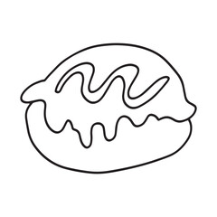 set of sweet cakes, cromboloni, dessert isolated on white background. donut, cromboloni, cakes, pudding