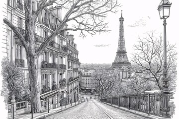 Stroll Down the Sidewalk of a Chic City Generative AI