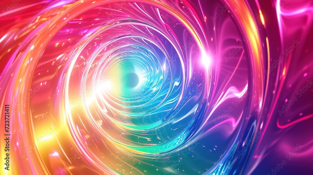Aufkleber a dynamic abstract image featuring a swirling vortex of bright, colorful light, creating a sense of 