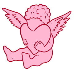Pink Cupid With A Heart